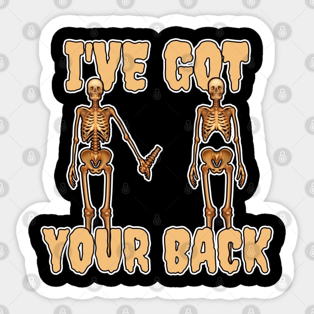 I've Got Your Back Stick Figure Friendship Novelty Sarcasm Sticker by threefngrs